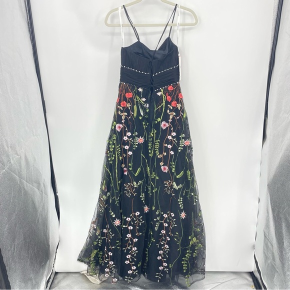 JJ’s house A-line Straight Floor-Length Tulle Prom Dresses floral Beading - Picture 5 of 10